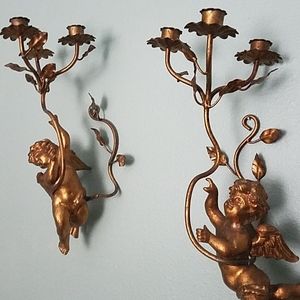 VINTAGE Cherub Candelabras